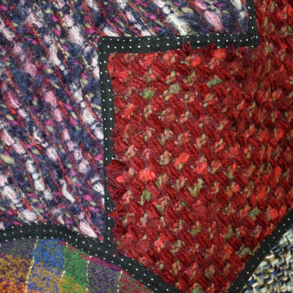 Vintage Koos Van Den Akker Women’s wool Coat Quilted Patchwork 80s sz 10, SMALL - Picture 10 of 12